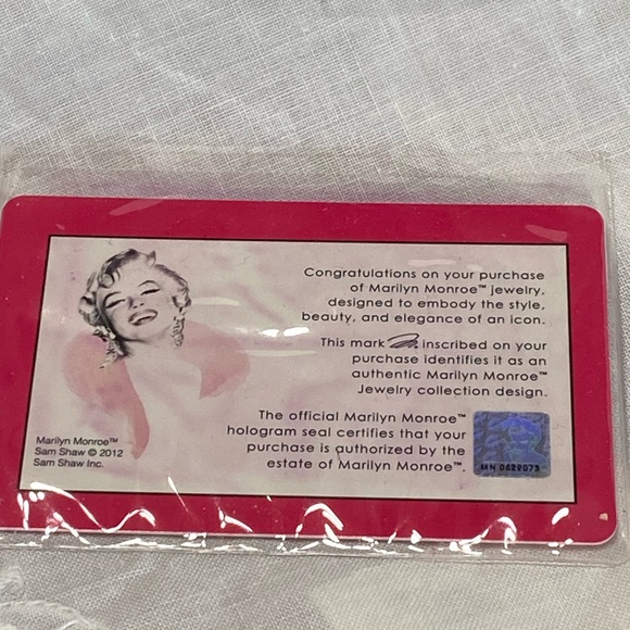 Marilyn Monroe Jewelry Certificate of Authenticity - Picture 2 of 2